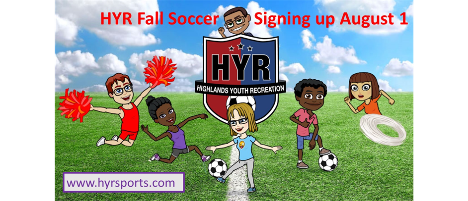 HYR Fall Soccer in September and October